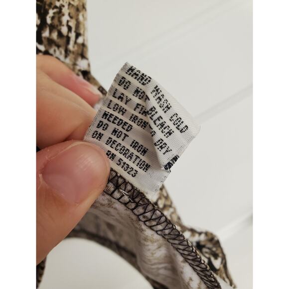 Women's Kenneth Cole Snake Print Sleeveless Blouse with Bead Accents | Size PS - Picture 8 of 9